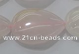 CRQ241 15.5 inches 18*25mm flat teardrop rose quartz beads