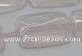 CRQ246 15.5 inches 18*25mm rectangle rose quartz beads wholesale