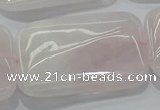 CRQ248 15.5 inches 30*40mm rectangle rose quartz beads wholesale