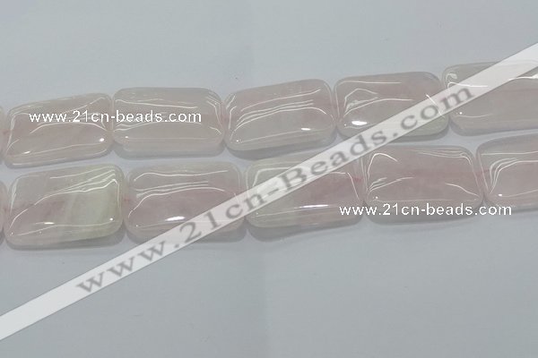 CRQ248 15.5 inches 30*40mm rectangle rose quartz beads wholesale