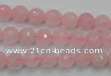 CRQ262 15.5 inches 8mm faceted round rose quartz beads