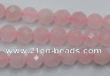 CRQ263 15.5 inches 8mm faceted round rose quartz beads