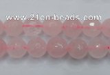 CRQ264 15.5 inches 10mm faceted round rose quartz beads