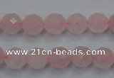 CRQ265 15.5 inches 10mm faceted round rose quartz beads