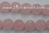 CRQ266 15.5 inches 12mm faceted round rose quartz beads