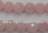 CRQ267 15.5 inches 12mm faceted round rose quartz beads