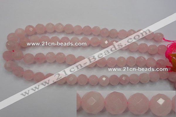 CRQ267 15.5 inches 12mm faceted round rose quartz beads