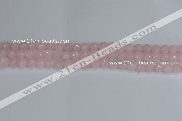 CRQ281 15.5 inches 6mm faceted round rose quartz beads wholesale