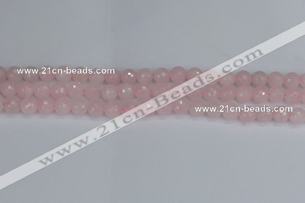 CRQ282 15.5 inches 8mm faceted round rose quartz beads wholesale