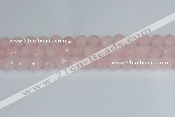 CRQ284 15.5 inches 12mm faceted round rose quartz beads