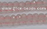 CRQ288 15.5 inches 4mm faceted round rose quartz gemstone beads