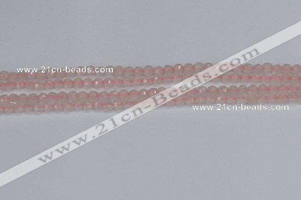 CRQ288 15.5 inches 4mm faceted round rose quartz gemstone beads