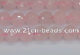 CRQ289 15.5 inches 6mm faceted round rose quartz gemstone beads