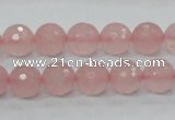 CRQ30 15.5 inches 10mm faceted round natural rose quartz beads