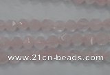 CRQ300 15 inches 6mm faceted nuggets rose quartz beads