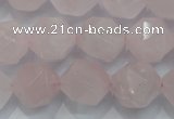 CRQ305 15 inches 16mm faceted nuggets rose quartz beads