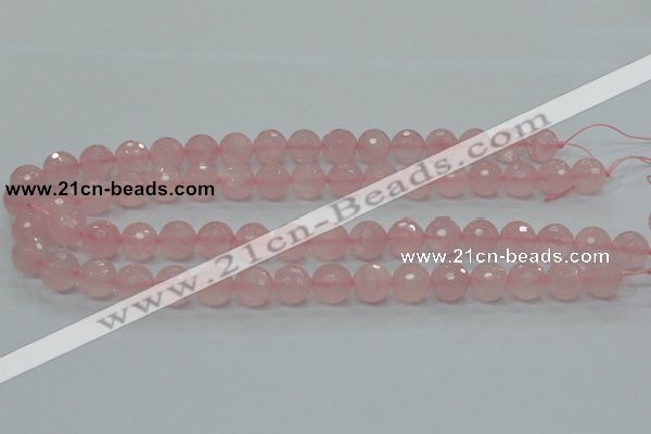 CRQ31 15.5 inches 12mm faceted round natural rose quartz beads