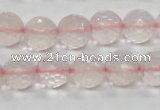 CRQ32 15.5 inches faceted round 12mm natural rose quartz beads