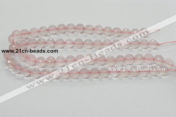 CRQ32 15.5 inches faceted round 12mm natural rose quartz beads