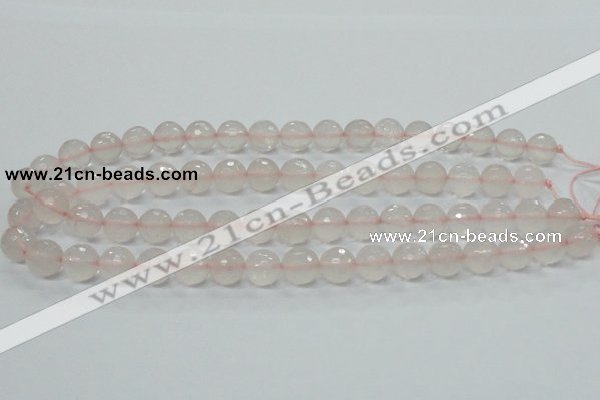 CRQ35 15.5 inches 12mm faceted round natural rose quartz beads