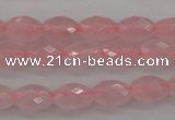 CRQ350 15.5 inches 6*9mm faceted rice rose quartz beads