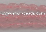 CRQ355 15.5 inches 6*9mm faceted teardrop rose quartz beads