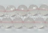 CRQ36 15.5 inches 14mm faceted round natural rose quartz beads