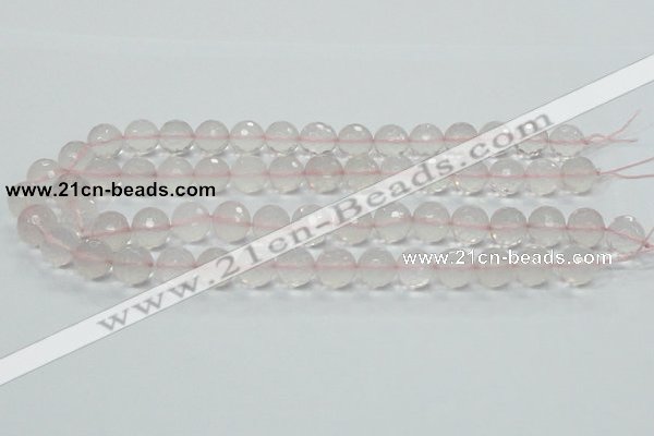 CRQ36 15.5 inches 14mm faceted round natural rose quartz beads