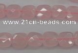 CRQ366 15.5 inches 10*10mm faceted square rose quartz beads