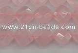 CRQ368 15.5 inches 8*8mm faceted diamond rose quartz beads