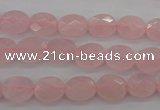 CRQ372 15.5 inches 8*10mm faceted oval rose quartz beads wholesale