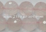 CRQ38 15.5 inches 18mm faceted round natural rose quartz beads