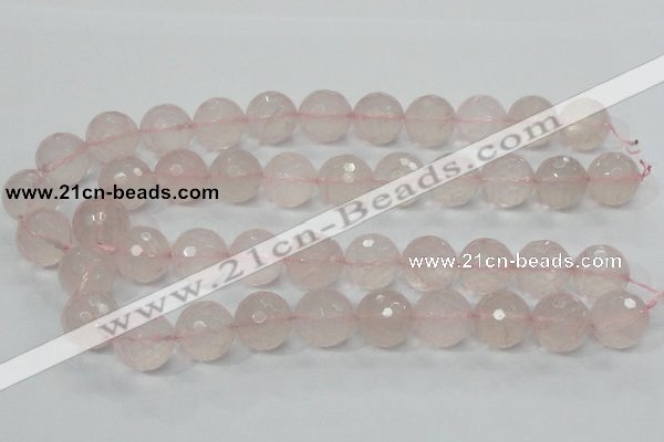 CRQ38 15.5 inches 18mm faceted round natural rose quartz beads