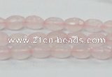 CRQ39 15.5 inches 6*10mm faceted rice natural rose quartz beads