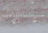 CRQ401 15.5 inches 6mm faceted nuggets rose quartz beads