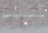 CRQ402 15.5 inches 8mm faceted nuggets rose quartz beads