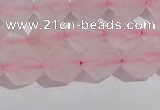 CRQ407 15.5 inches 8mm faceted nuggets matte rose quartz beads