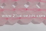 CRQ408 15.5 inches 10mm faceted nuggets matte rose quartz beads