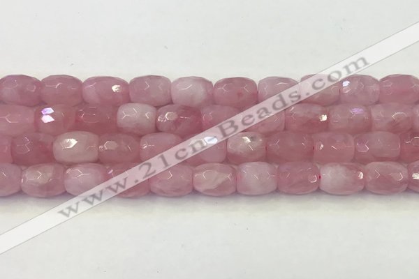 CRQ425 15.5 inches 10*15mm - 11*16mm faceted drum rose quartz beads
