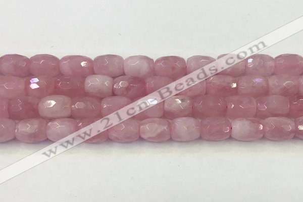 CRQ425 15.5 inches 10*15mm - 11*16mm faceted drum rose quartz beads