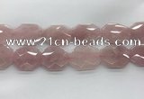 CRQ429 30*35mm - 35*45mm faceted octagonal rose quartz beads