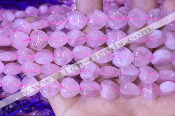 CRQ431 15.5 inches 12*12mm heart rose quartz beads wholesale