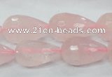 CRQ46 15.5 inches 14*20mm faceted teardrop natural rose quartz beads