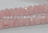 CRQ48 15.5 inches 6*10mm faceted rondelle natural rose quartz beads