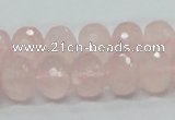 CRQ49 15.5 inches 10*14mm faceted rondelle natural rose quartz beads