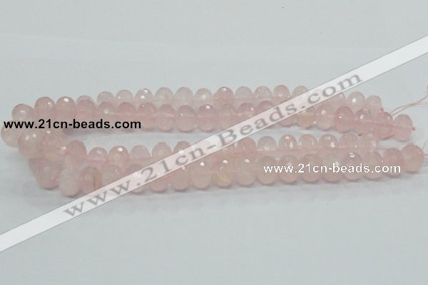 CRQ49 15.5 inches 10*14mm faceted rondelle natural rose quartz beads