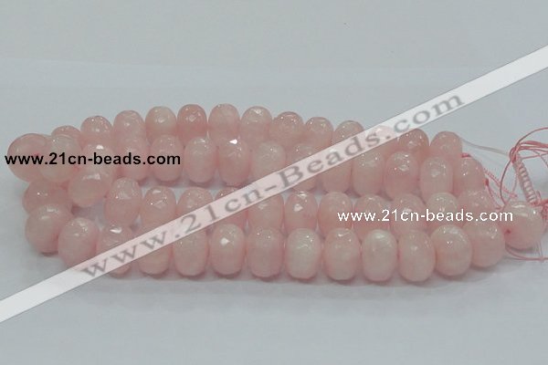 CRQ51 15.5 inches 15*20mm faceted rondelle natural rose quartz beads