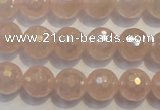 CRQ514 15.5 inches 12mm faceted round AB-color rose quartz beads