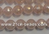 CRQ515 15.5 inches 14mm faceted round AB-color rose quartz beads