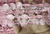 CRQ554 15.5 inches 16mm faceted coin rose quartz beads wholesale